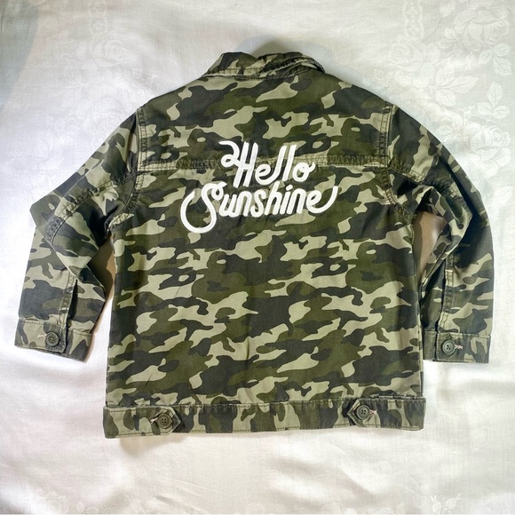 Gymboree Girls Military Jacket Camo Olive Embroidered Girlhoodcore Size 5/6 EUC - Picture 2 of 10